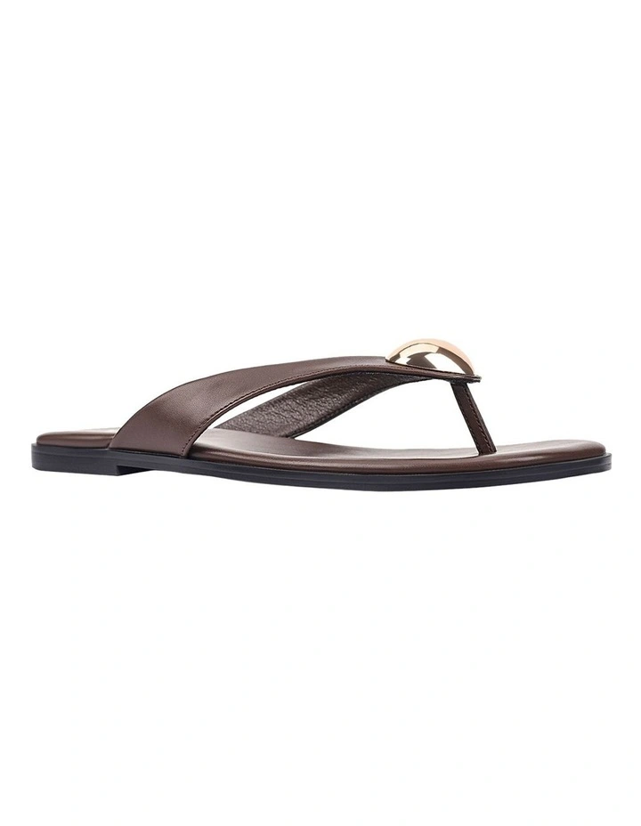 Sara Casual Thongs in Chocolate Brown image 3