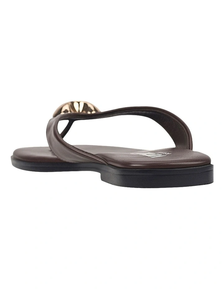 Sara Casual Thongs in Chocolate Brown image 5