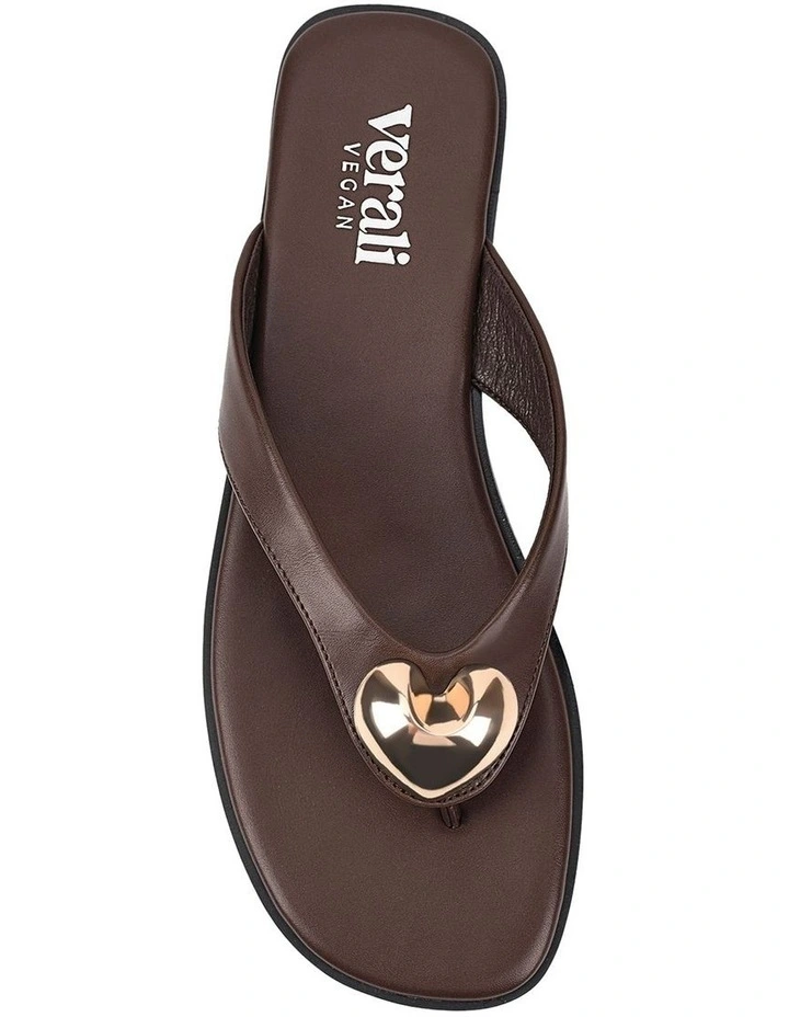 Sara Casual Thongs in Chocolate Brown image 6