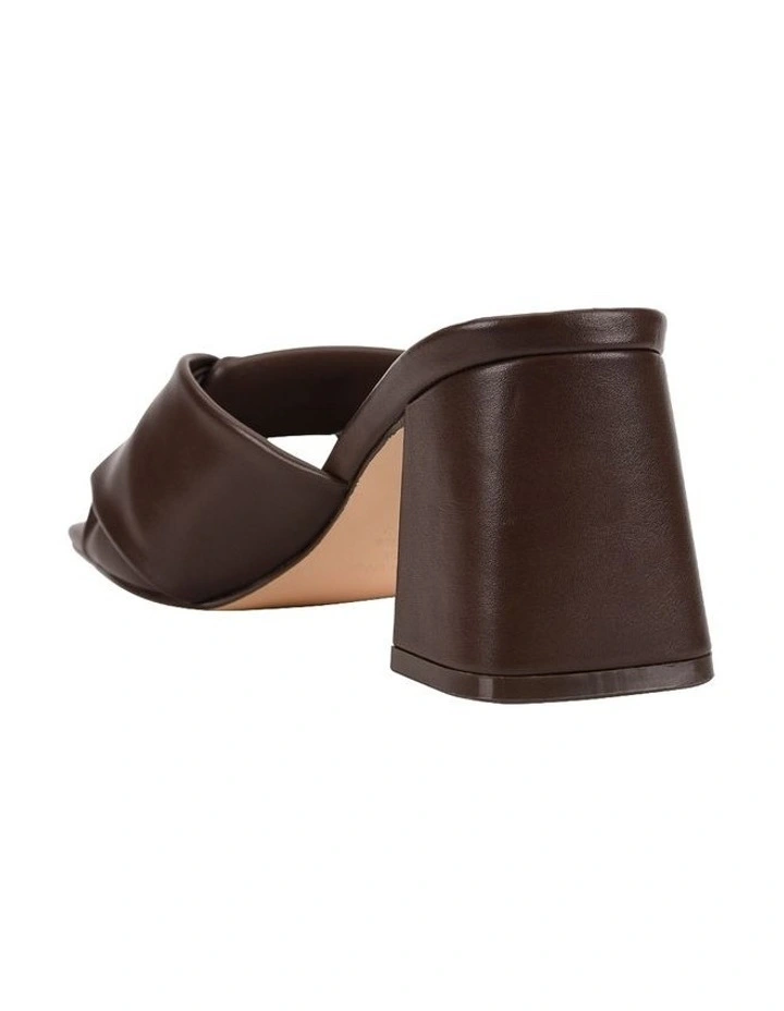 Stella Block Heel Mules in Chocolate Brown image 5