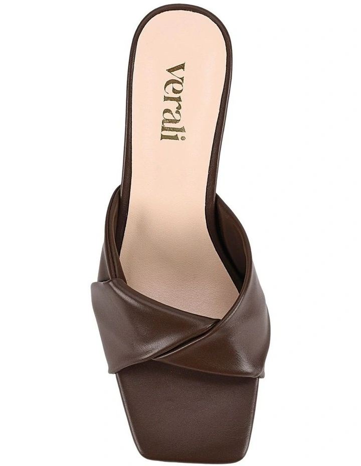 Stella Block Heel Mules in Chocolate Brown image 6