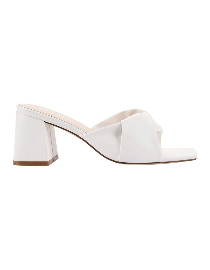 Stella Block Heel Mules in Chalk White image 1