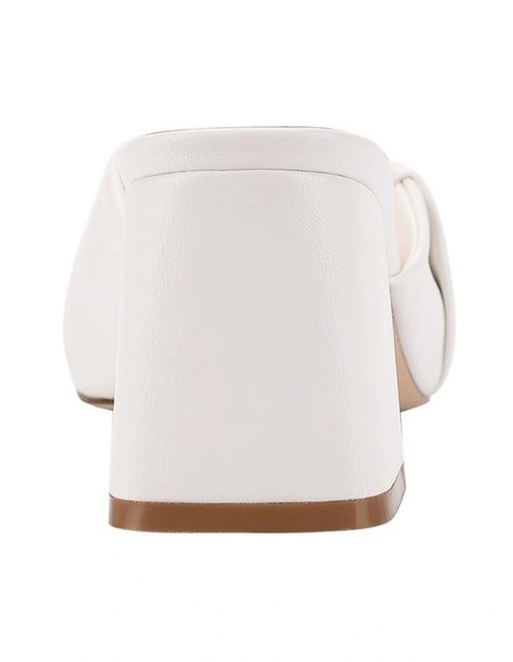 Stella Block Heel Mules in Chalk White image 3