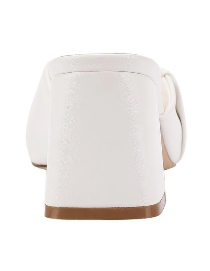 Stella Block Heel Mules in Chalk White image 3