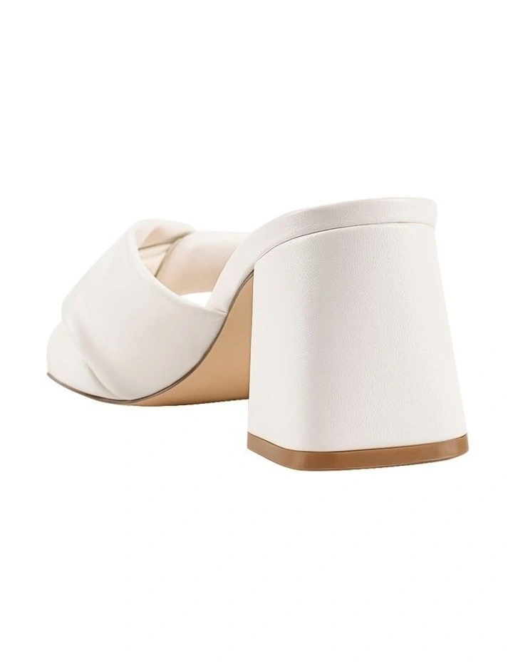 Stella Block Heel Mules in Chalk White image 4