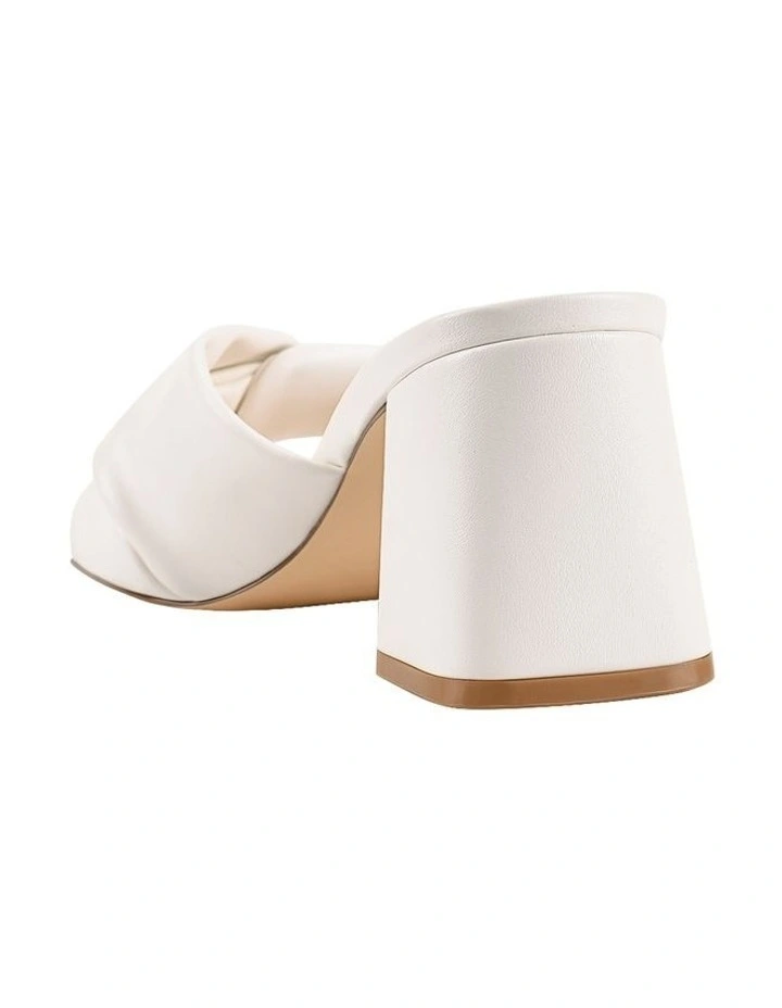Stella Block Heel Mules in Chalk White image 4