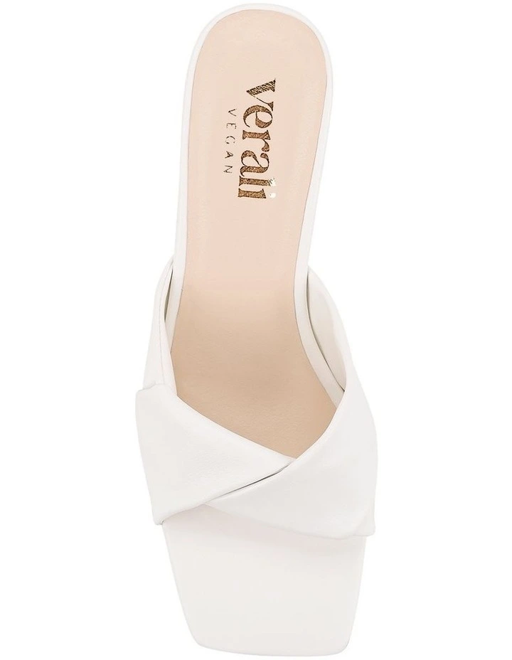 Stella Block Heel Mules in Chalk White image 5