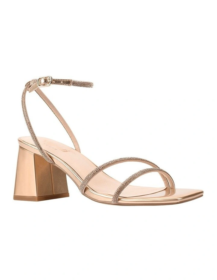 Strawberry Block Heel Sandals in Rose Gold image 2