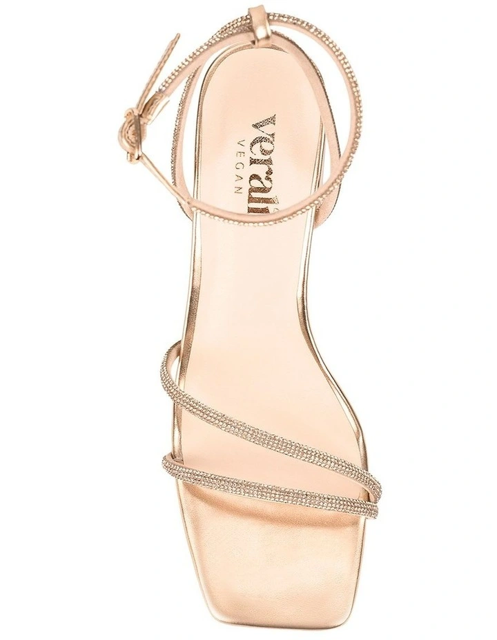 Strawberry Block Heel Sandals in Rose Gold image 5