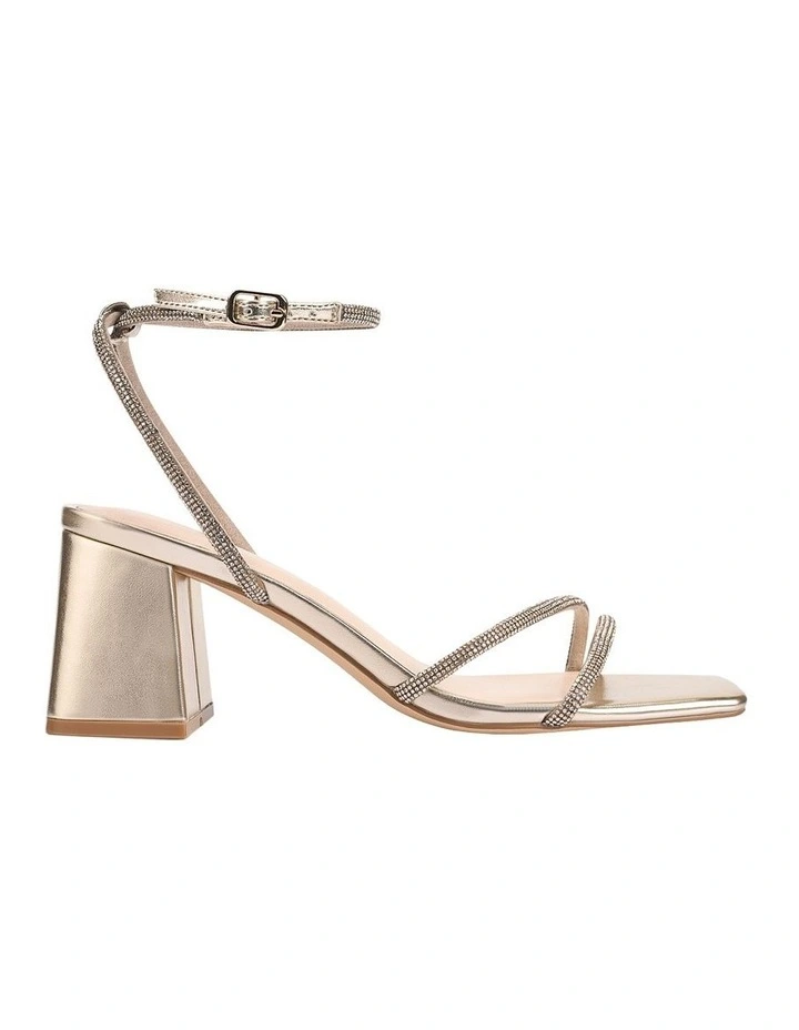 Strawberry Block Heel Sandals in Champagne Gold image 1