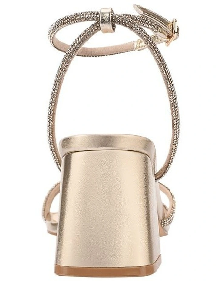 Strawberry Block Heel Sandals in Champagne Gold image 4