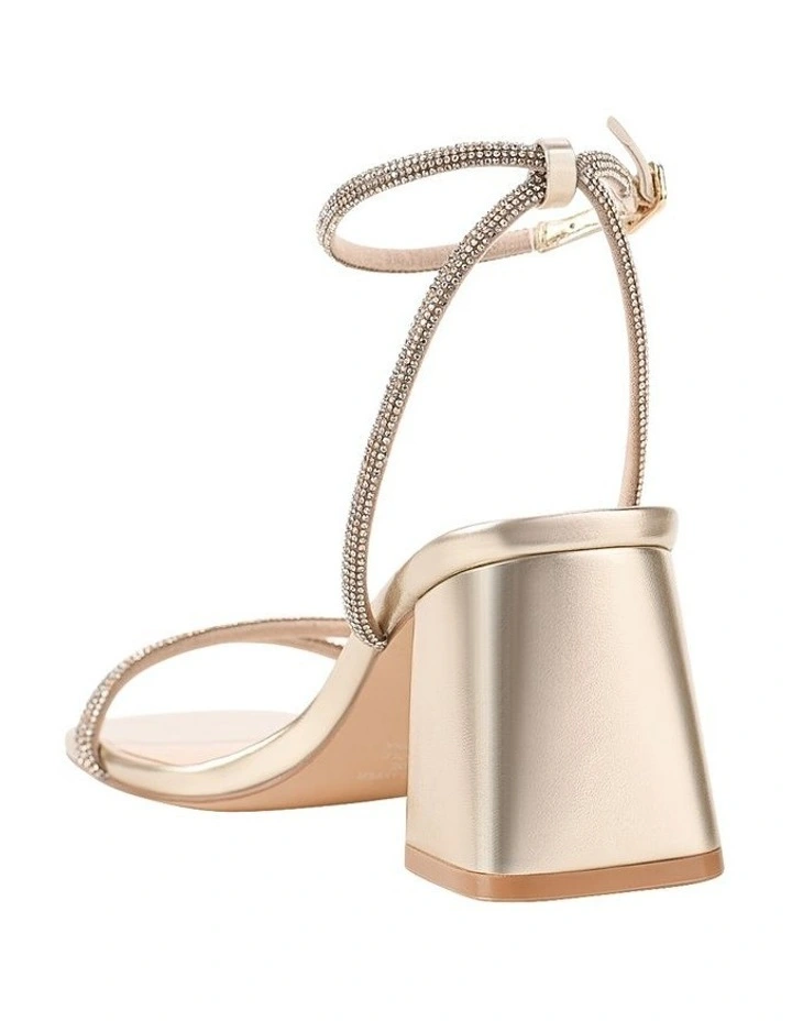 Strawberry Block Heel Sandals in Champagne Gold image 5