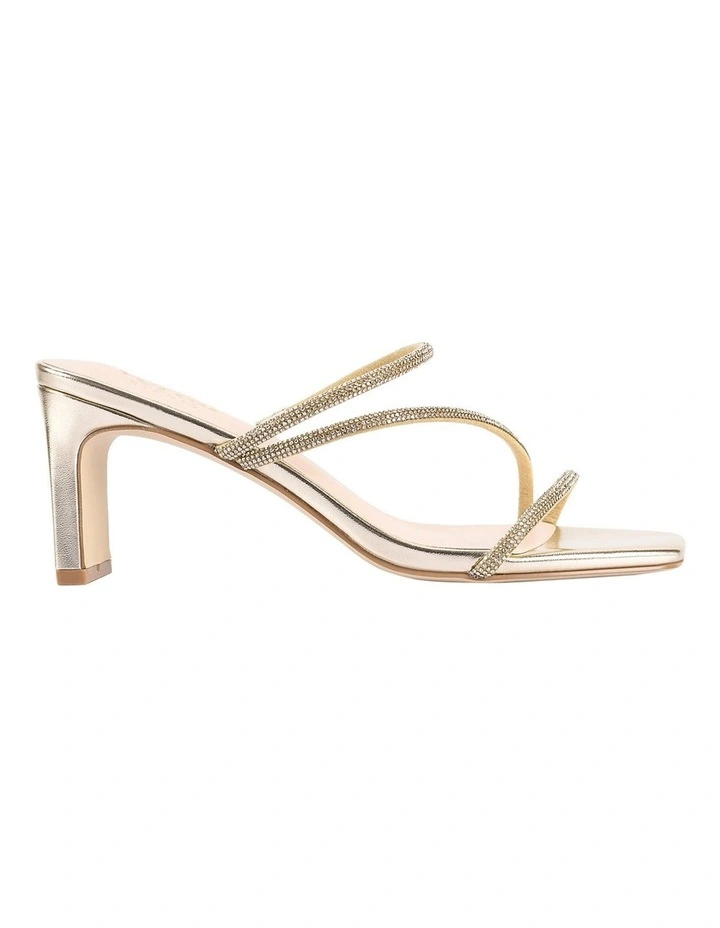 Ginger Block Heel Mules in Champagne Gold image 1