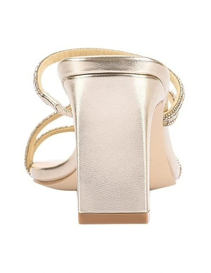 Ginger Block Heel Mules in Champagne Gold image 3