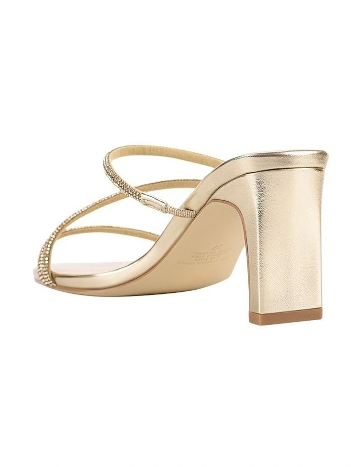 Ginger Block Heel Mules in Champagne Gold image 4