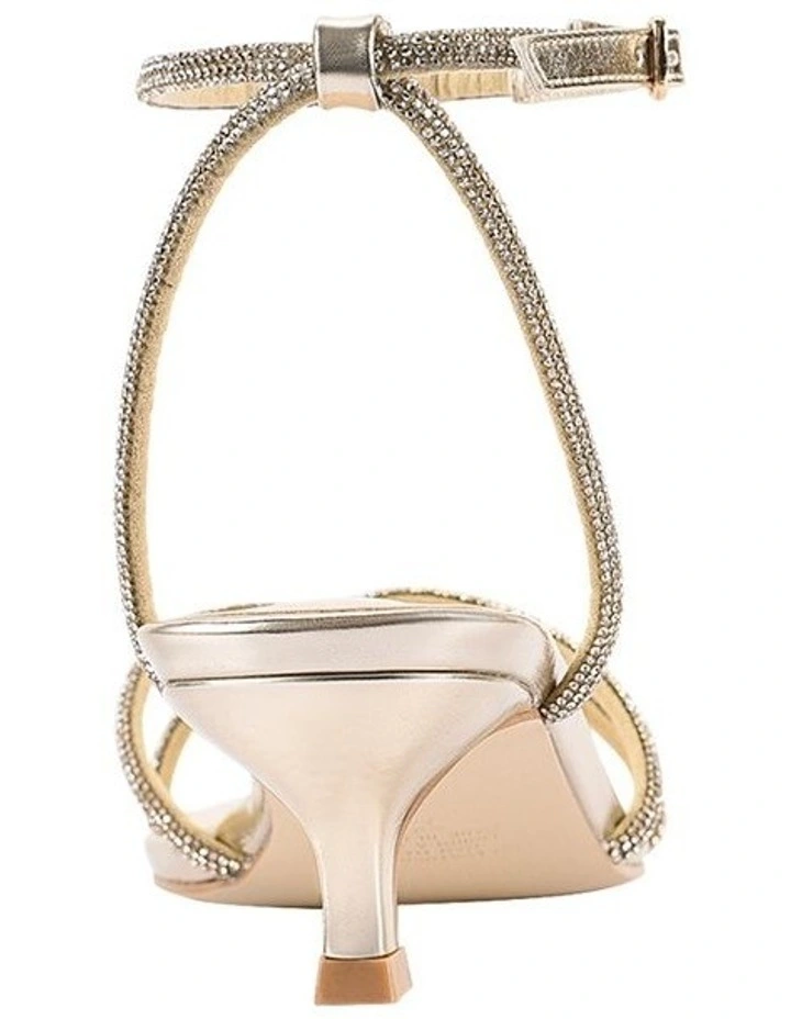 Ally Kitten Heel Sandals in Champagne Gold image 3