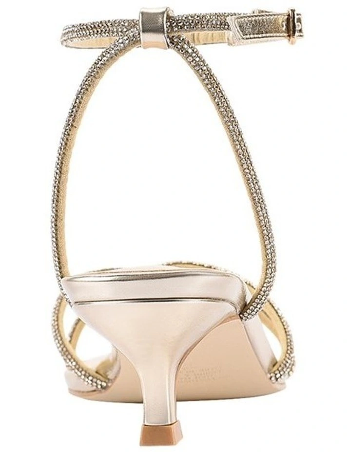 Ally Kitten Heel Sandals in Champagne Gold image 4