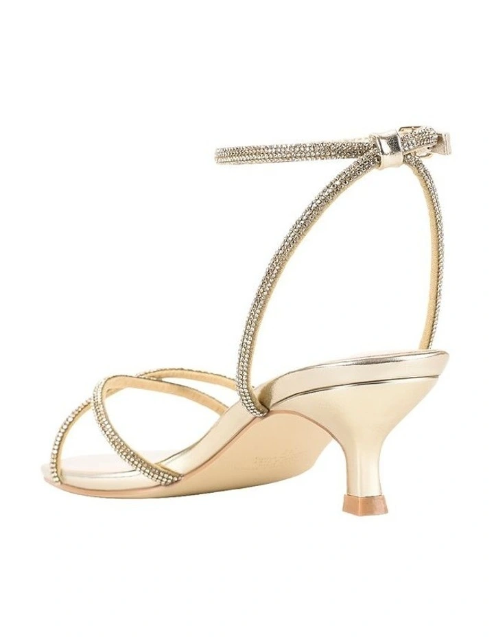 Ally Kitten Heel Sandals in Champagne Gold image 4