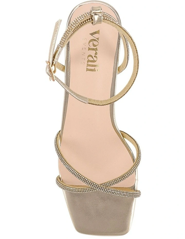 Ally Kitten Heel Sandals in Champagne Gold image 6