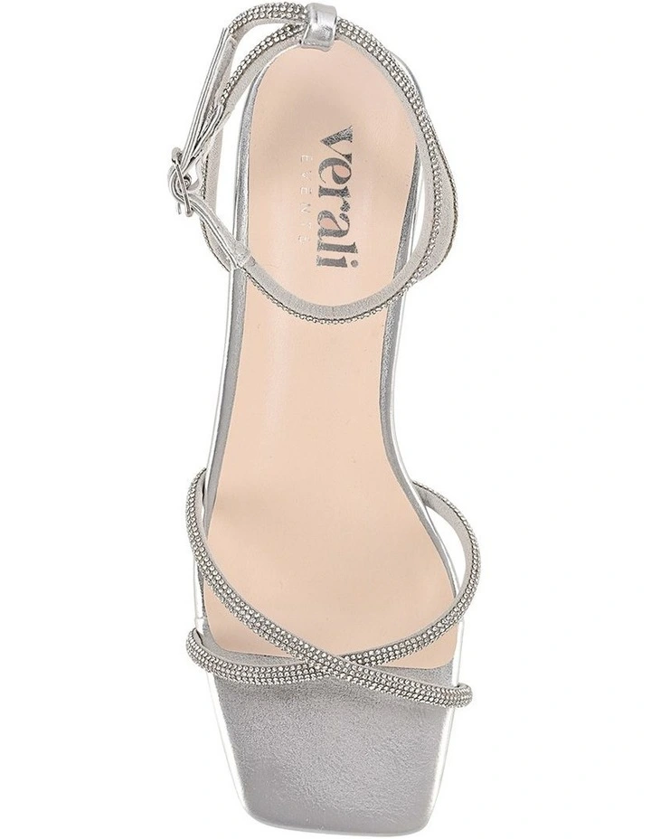 Ally Kitten Heel Sandals in Silver image 5