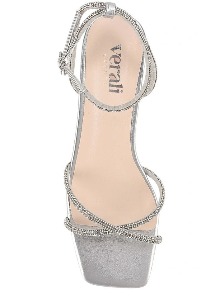 Ally Kitten Heel Sandals in Silver image 6