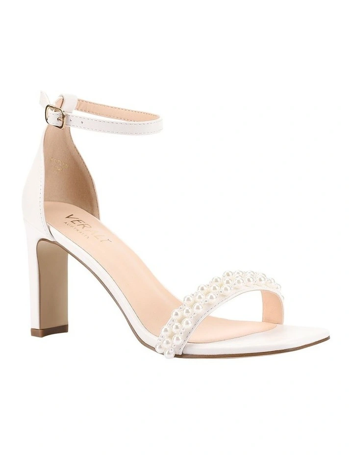 Kaitlyn Block Heel Sandals in Chalk Pearl image 3