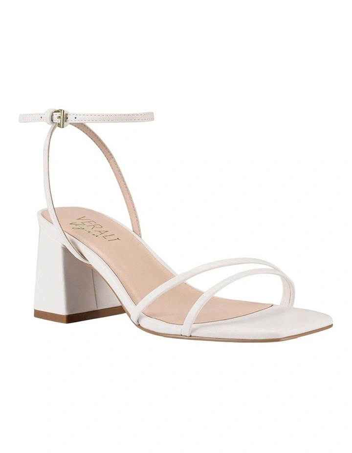 Stevie Block Heel Sandals in Chalk White image 3