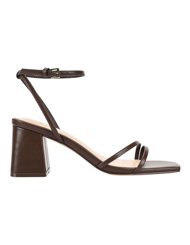 Stevie Block Heel Sandals in Chocolate Brown image 1