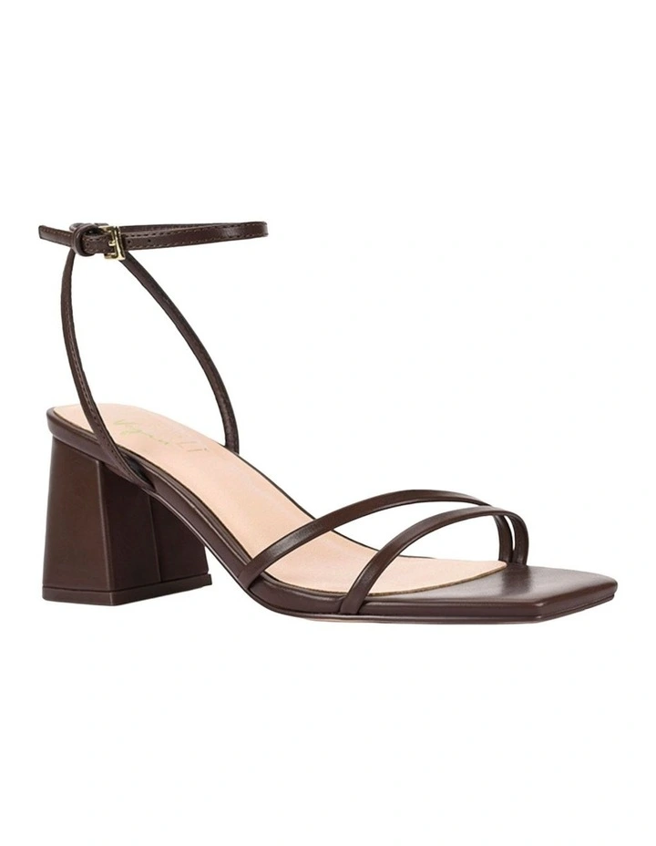 Stevie Block Heel Sandals in Chocolate Brown image 3