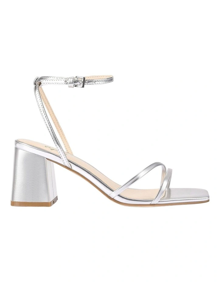 Stevie Block Heels in Silver Metallic image 1