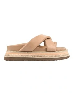 Thelma Flatform Slides in Biscuit