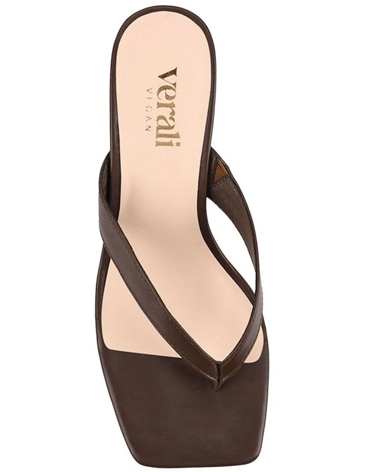Stoked Block Heel Thongs in Chocolate Brown image 5
