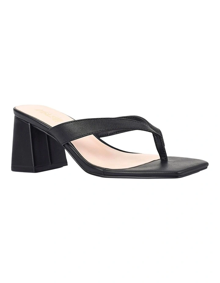 Stoked Block Heel Thongs in Black image 2