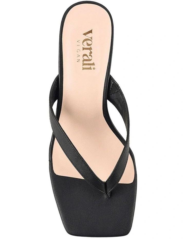 Stoked Block Heel Thongs in Black image 4