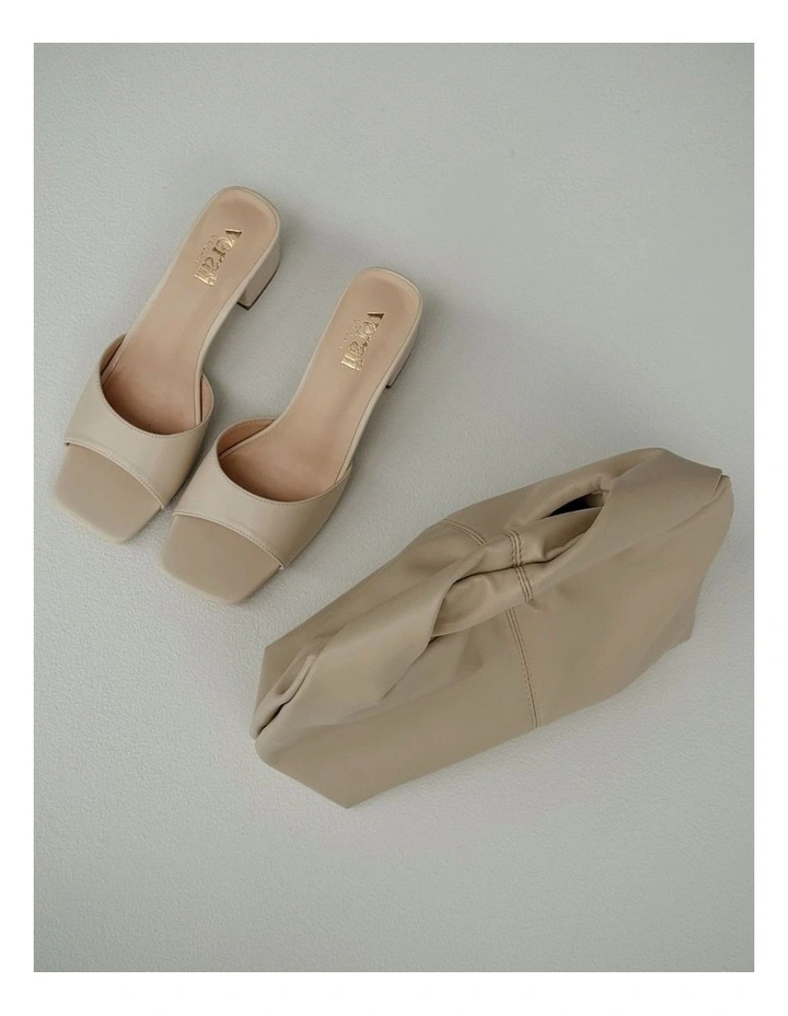 Wednesday Block Heel Mules in Bone image 2