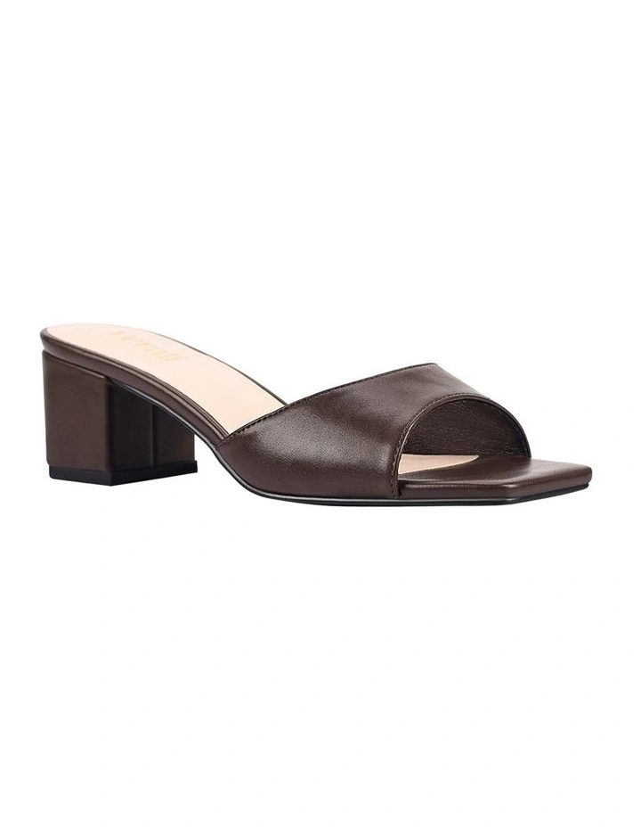 Wednesday Block Heel Mules in Chocolate Brown image 3