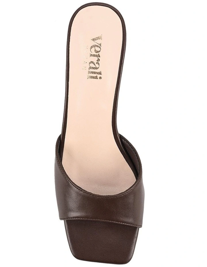Wednesday Block Heel Mules in Chocolate Brown image 6