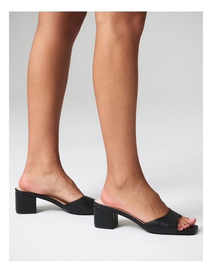 Wednesday Block Heel Mules in Black image 2