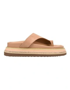 Thor Flatform Thongs in Biscuit