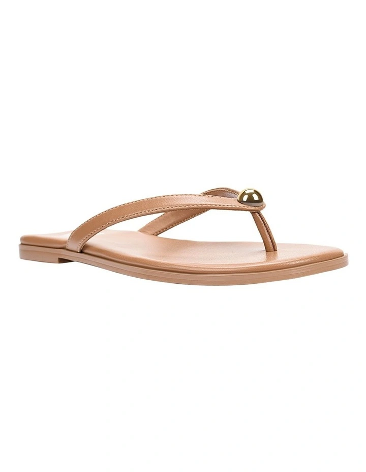 Sassy Casual Thongs in Dark Camel image 2