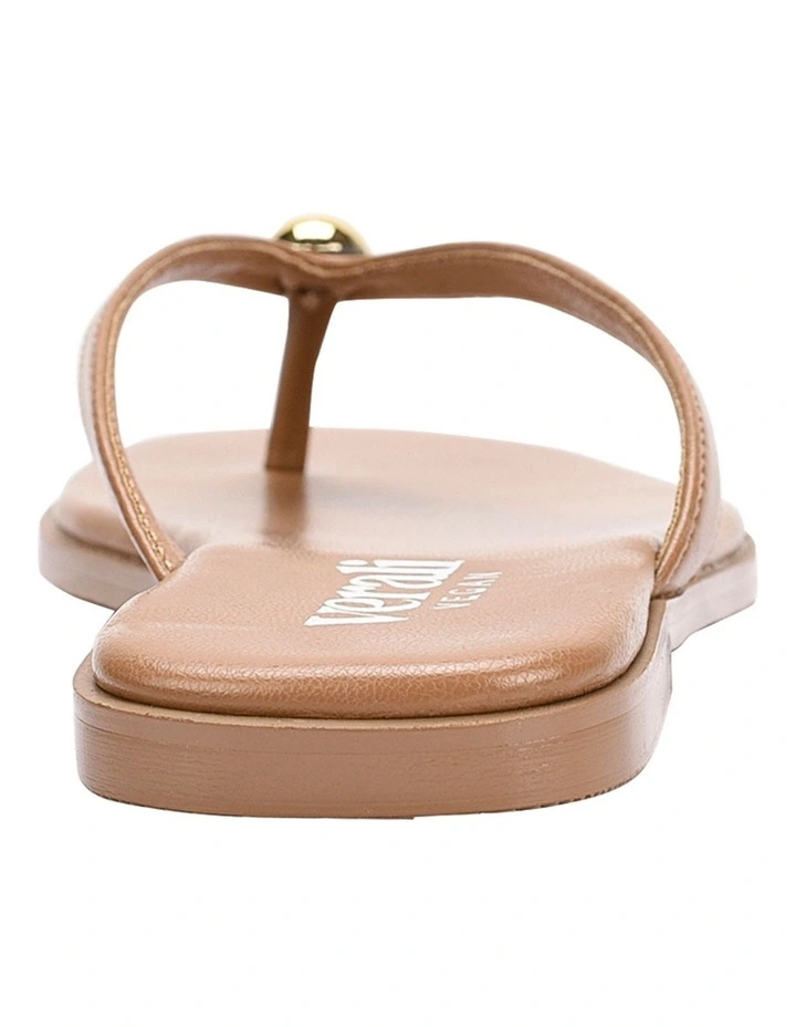 Sassy Casual Thongs in Dark Camel image 3