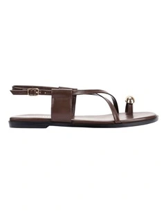 Sapphire Strappy Sandals in Chocolate Brown