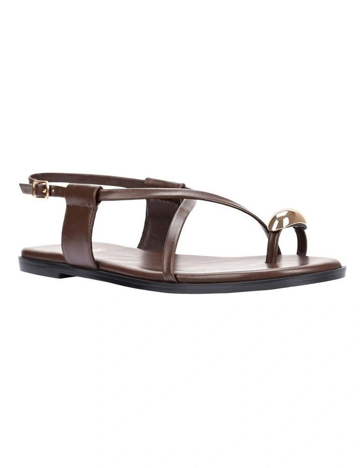 Sapphire Strappy Sandals in Chocolate Brown image 2