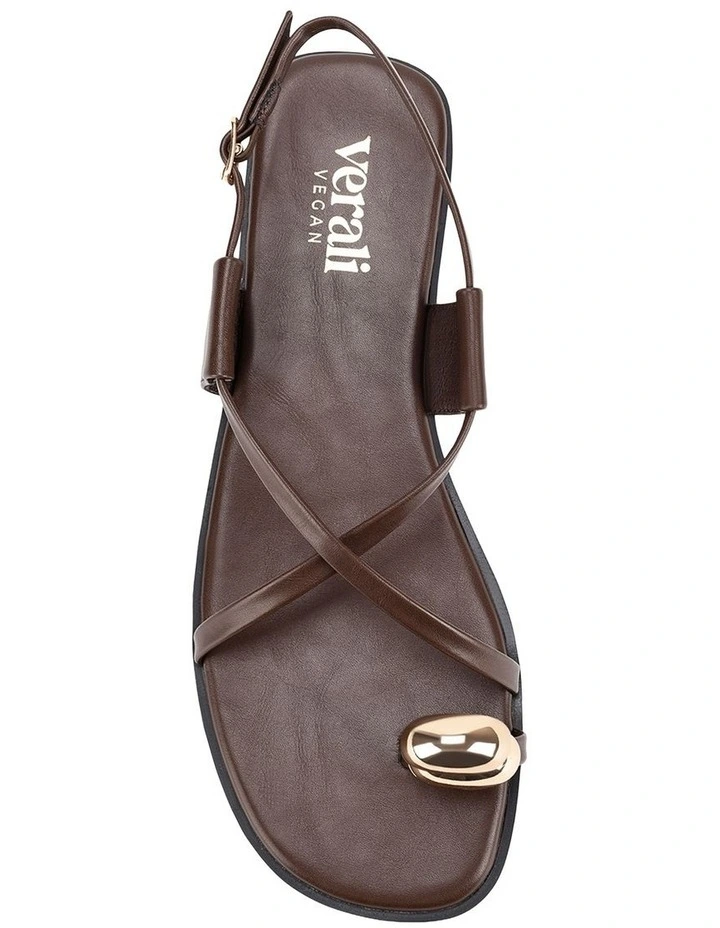 Sapphire Strappy Sandals in Chocolate Brown image 5
