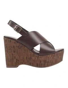 June Platform Wedges in Chocolate Brown