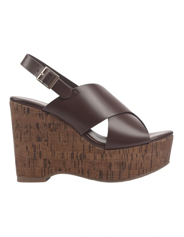 June Platform Wedges in Chocolate Brown image 1