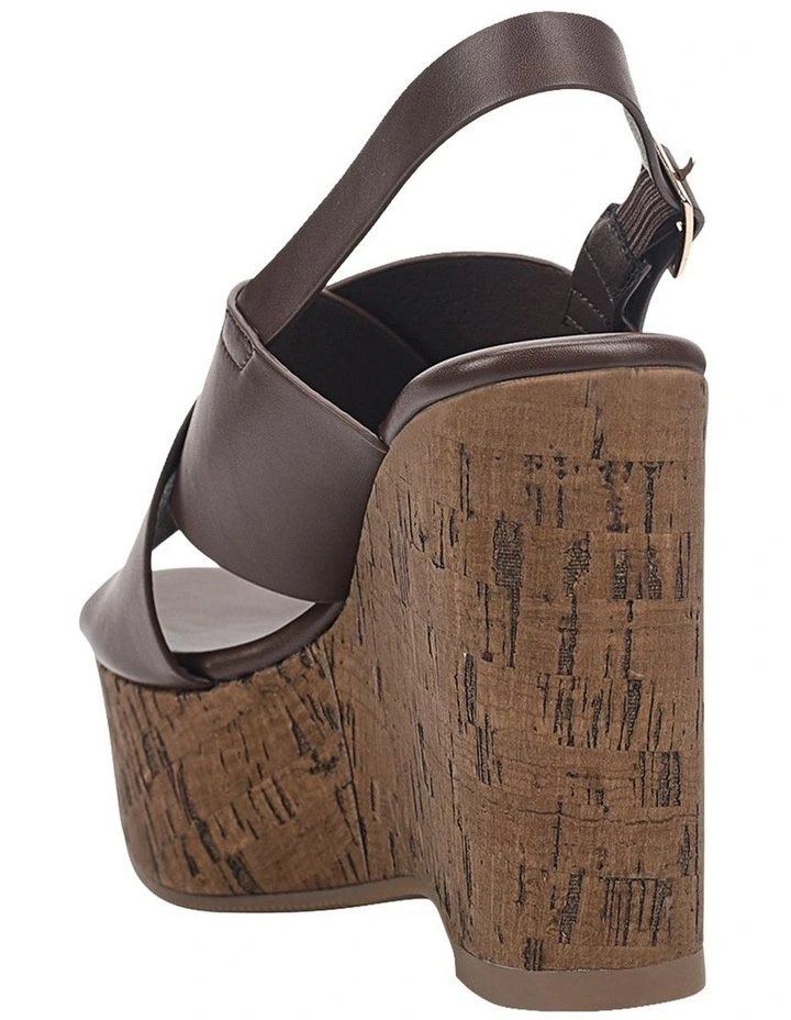 June Platform Wedges in Chocolate Brown image 4