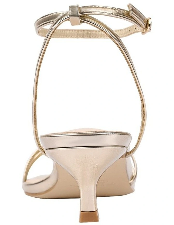 Alex Kitten Heel Sandals in Champagne Gold image 4
