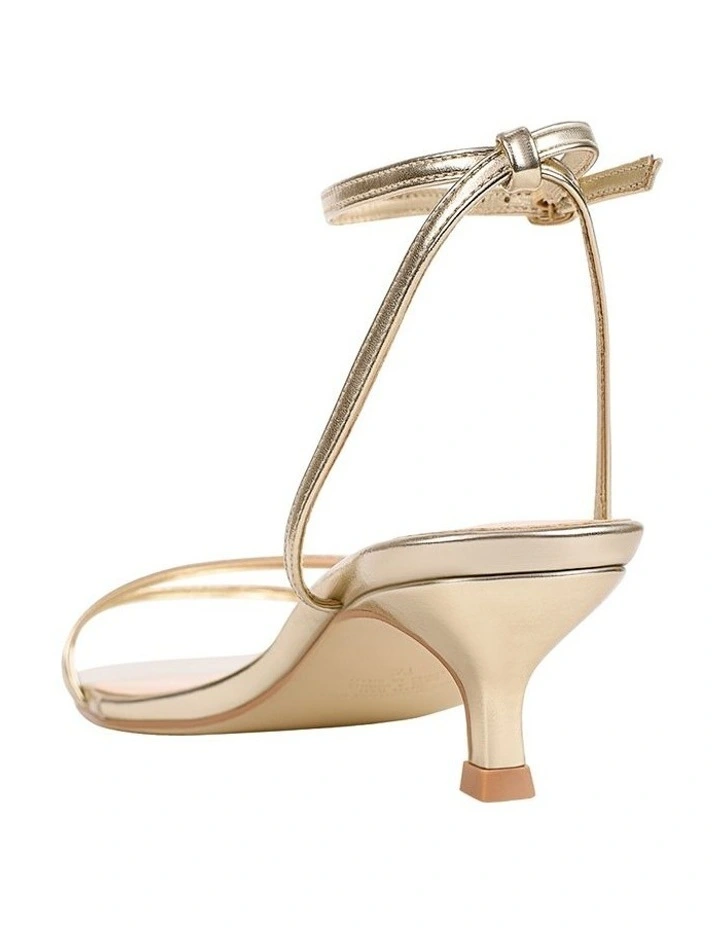 Alex Kitten Heel Sandals in Champagne Gold image 5