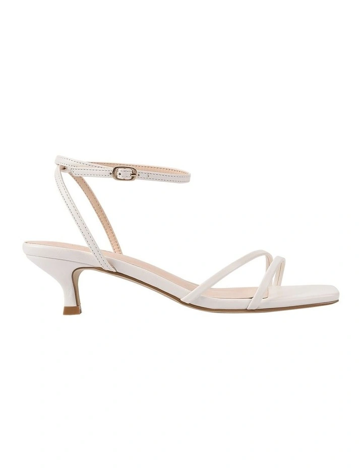 Alex Kitten Heel Sandals in Chalk White image 1